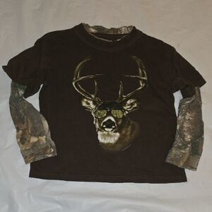 Buckwear Boys Brown Long Camo Sleeved Shirt S (6-8)